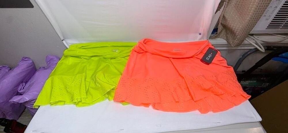 Lot of 2 BCG Athletic Skorts Womens L Neon Pink Green Tennis Golf Skirts NWT Use